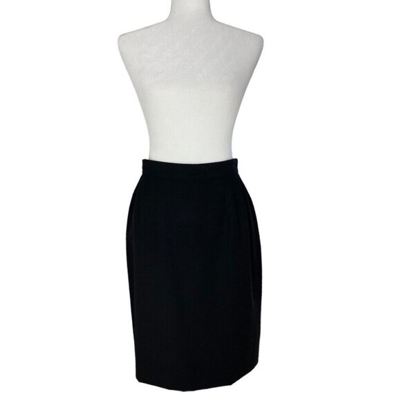 Salvatore Ferragamo Women's Black‎ Quiet Luxury Boss Pencil Career Skirt W26 - Picture 1 of 11